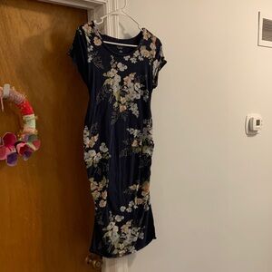 Isabel Maternity by Ingrid & Isabel Navy Floral Midi Dress